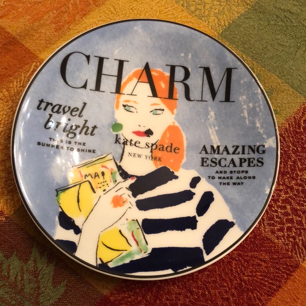 NWT KATE SPADE MAKE HEADLINES CHARM MAGAZINE TIDBIT PLATE by LENOX CHINA